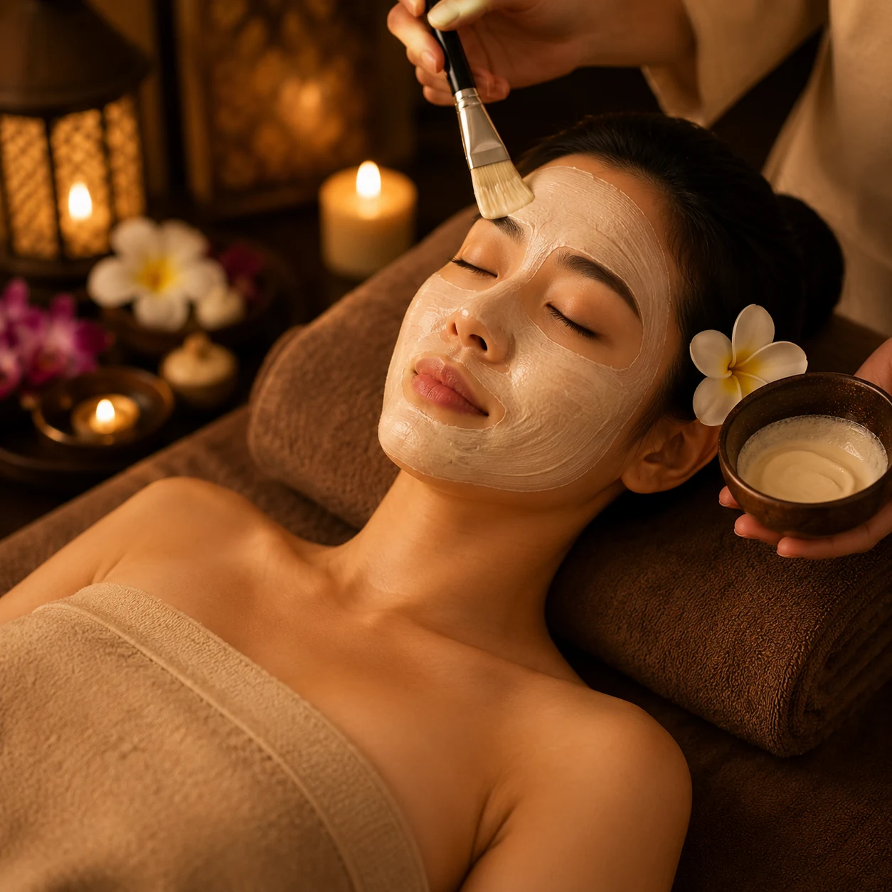 Relaxing facial treatment at Siri Thai Spa