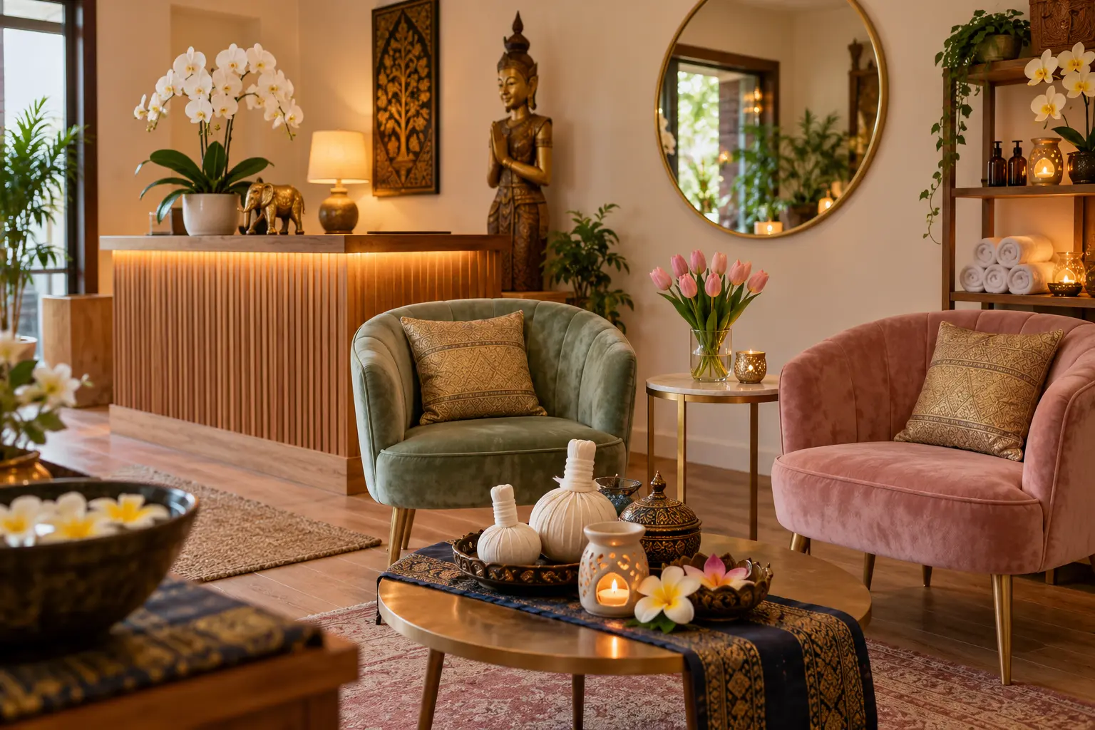 Reception and waiting lounge at Siri Thai Massage and Spa Mt Wellington